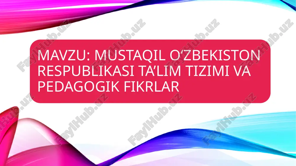 o'zbekistonda ta'lim tizimi — PPTX