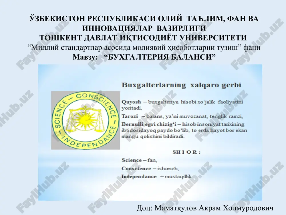 buxgalteriya balansi — PPT