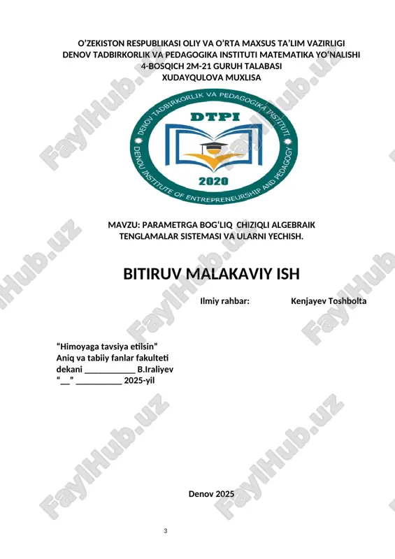 bitiruv malakaviy ishi — DOCX
