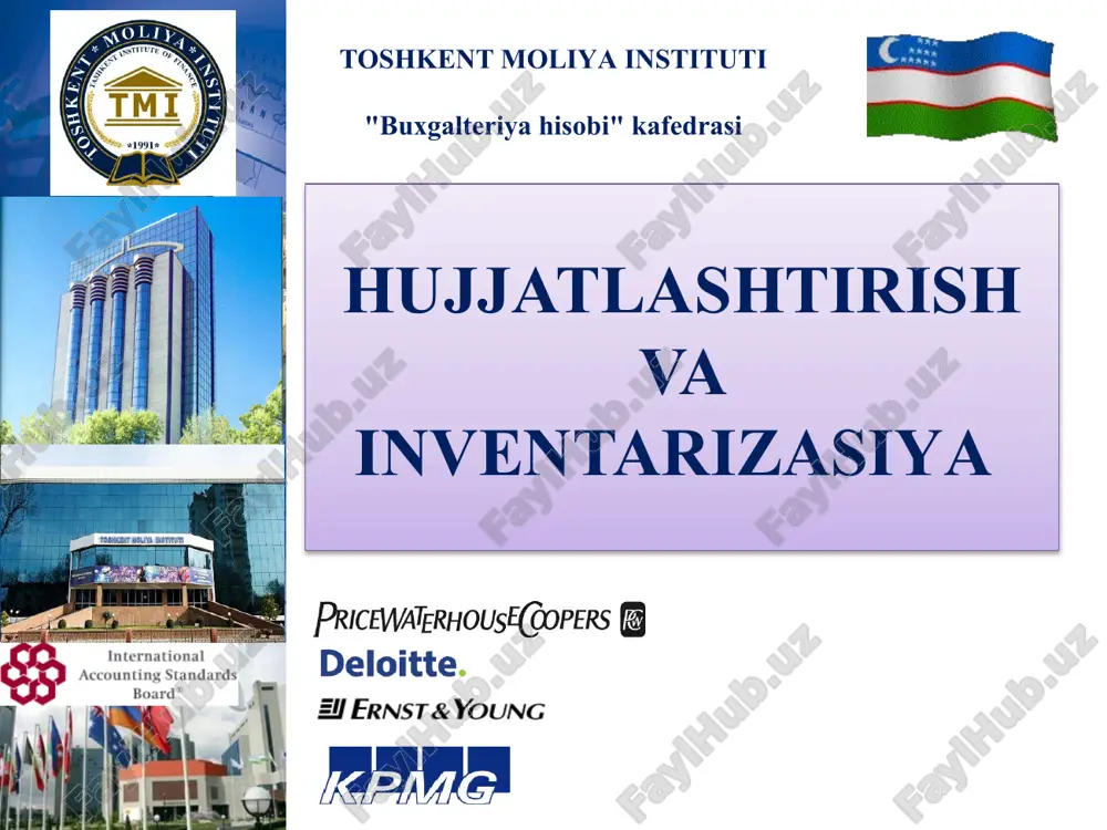 hujjatlasнtirisн va inventarizasiyа — PPTX