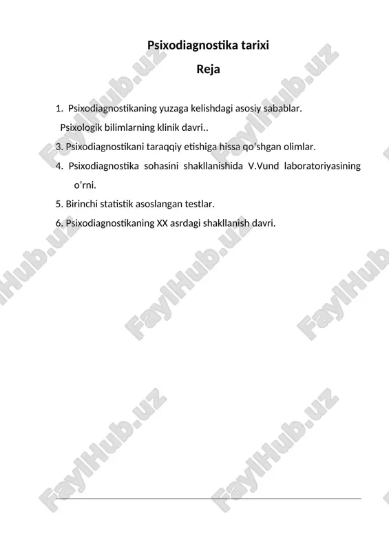 psixodiagnostika tarixi — ZIP