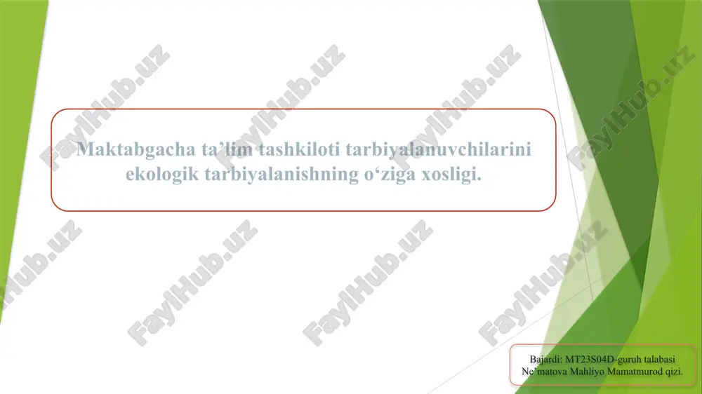 ekologik tarbiya — PPTX