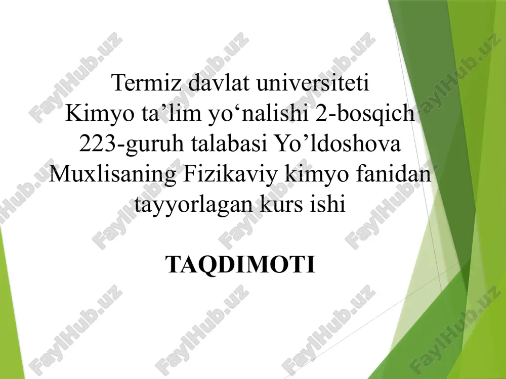 kimyoviy reaksiyalar — PPTX
