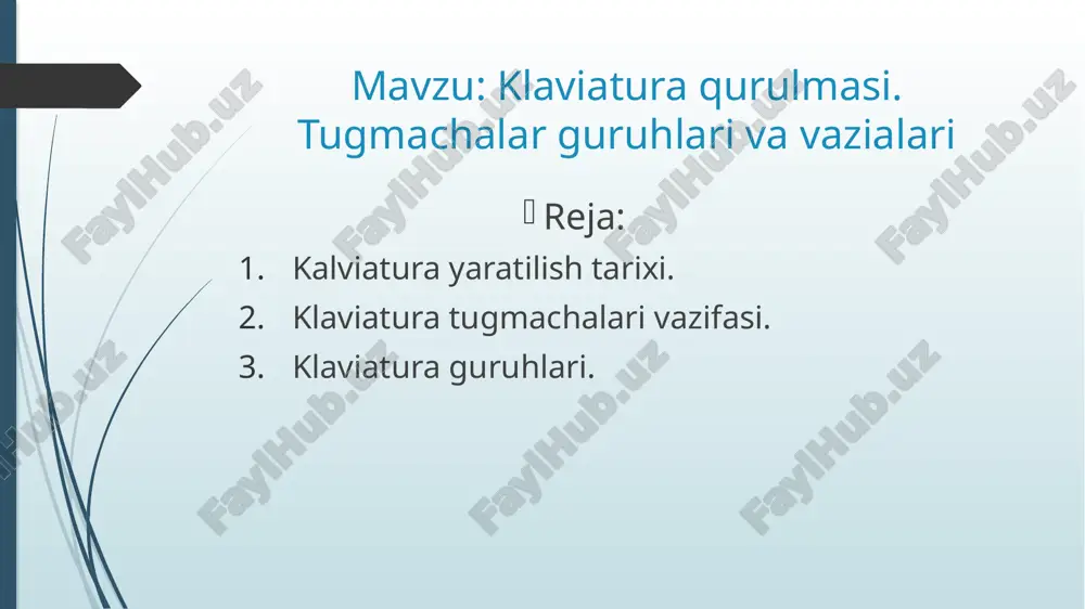 klaviatura qurulmasi. tugmachalar guruhlari va vazialari. — ZIP