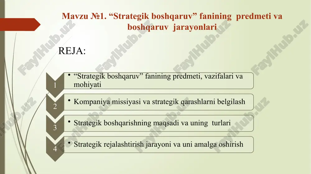 strategik boshqaruv — PPTX