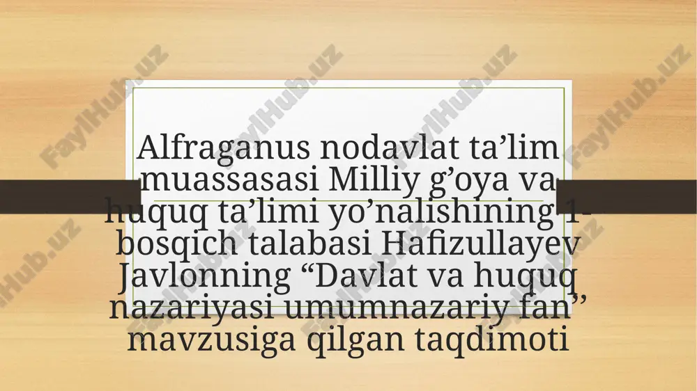 davlat va huquq nazariyasi — PPTX