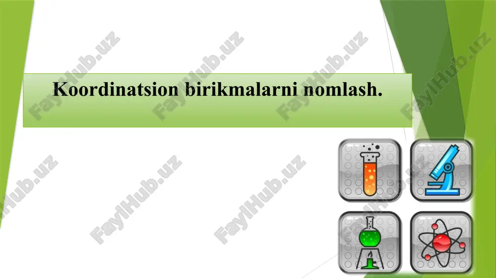 koordinatsion birikmalar — PPTX