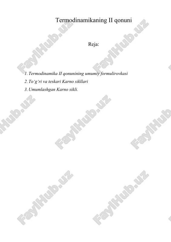termodinamikaning ii-qonuni — ZIP