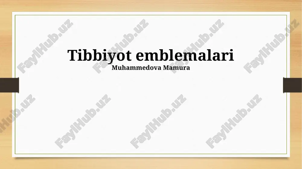 tibbiyot emblemalari — PPTX