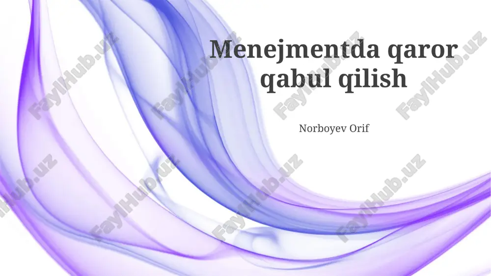 qaror qabul qilish — PPTX