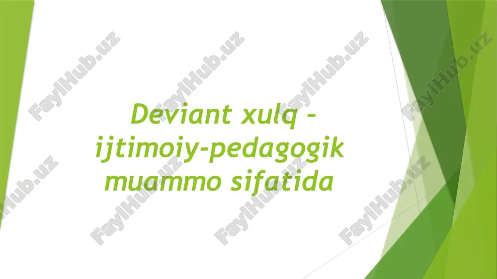 deviant xulq ijtimoiy pedagogik muammo sifatida — ZIP