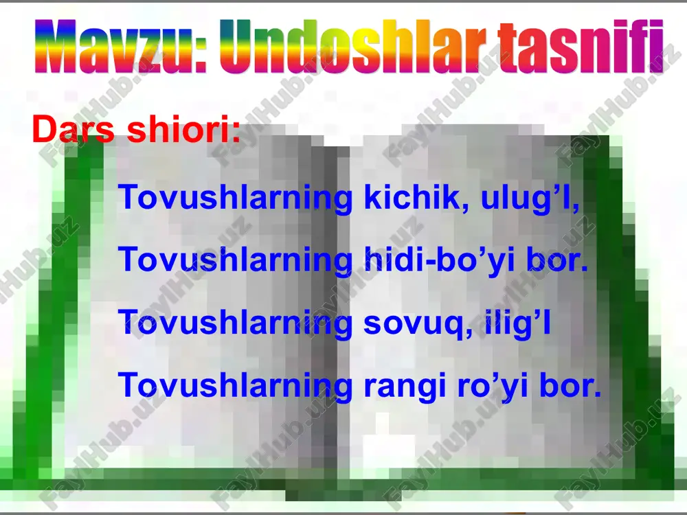 undoshlar tasnifi — PPT