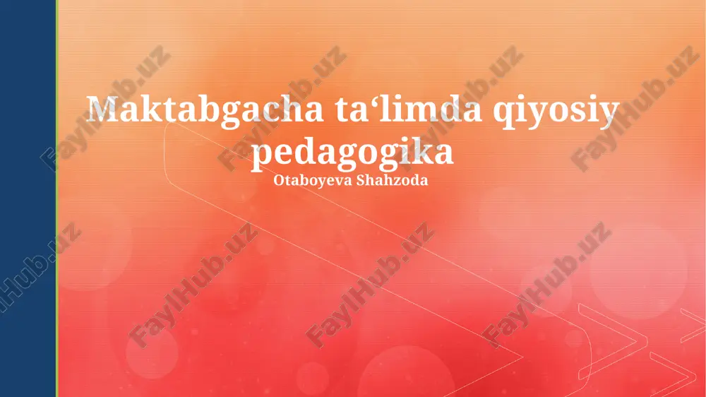 taqqoslash pedagogikasi — PPTX