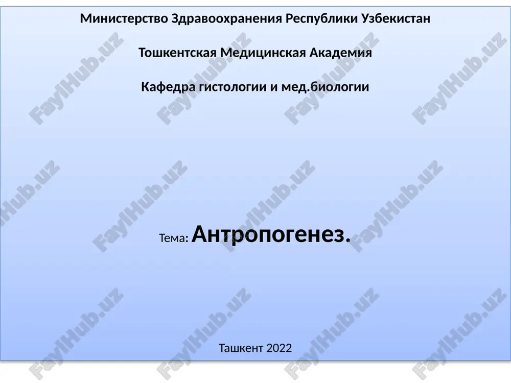 антропогенез — PPTX
