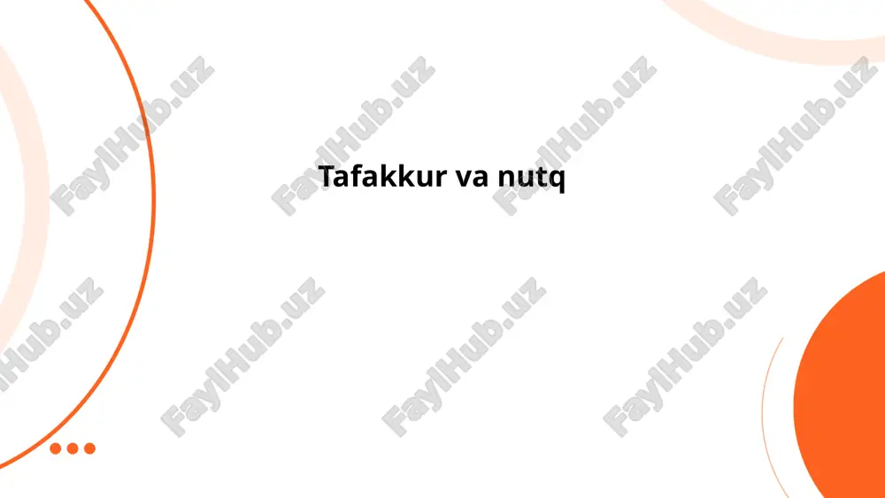 tafakkur va nutq — PPTX