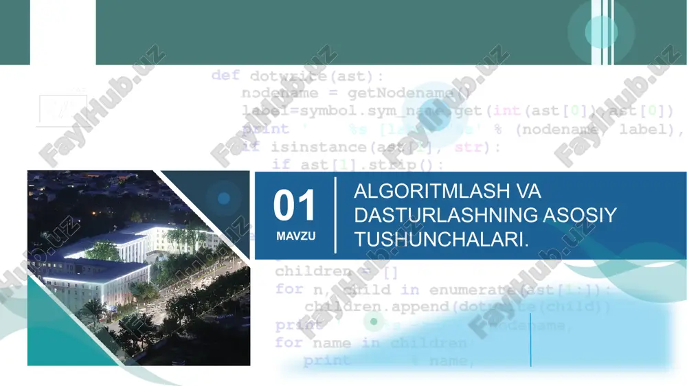 algoritmlash va dasturlashning asosiy tushunchalari — ZIP