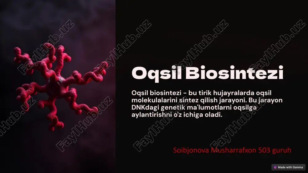 oqsil biosintezi — PPTX