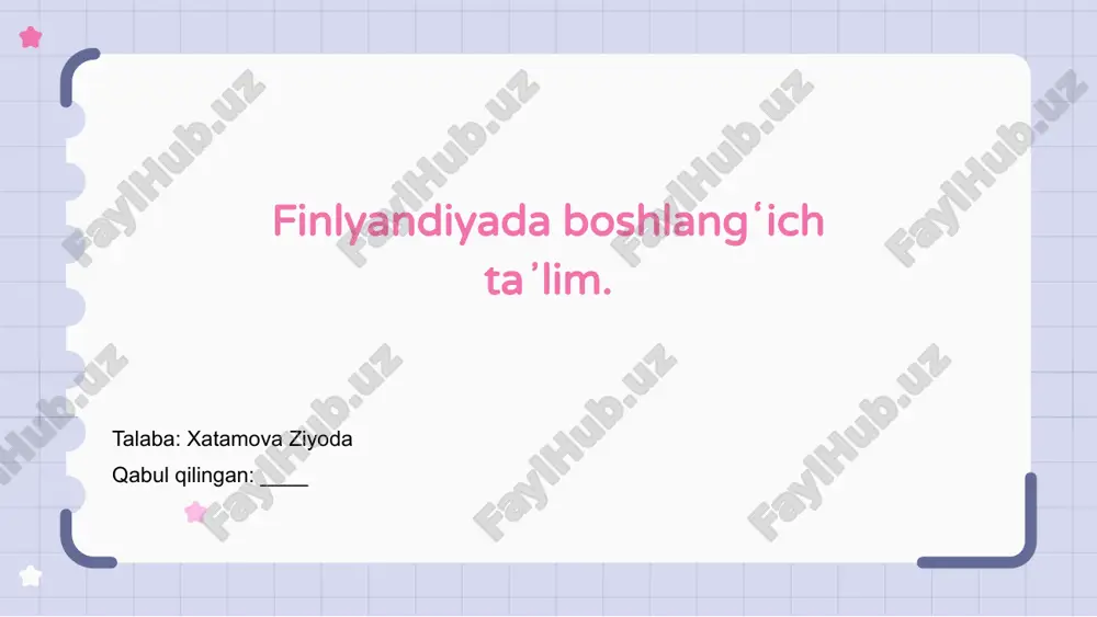 finlyandiyada boshlangʻich taʼlim — PPTX