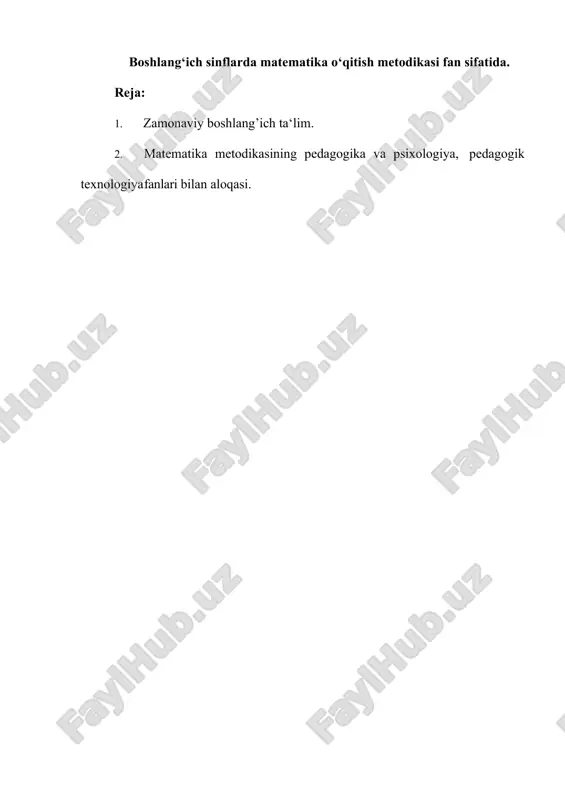 matematika o’qitish metodikasi — DOCX