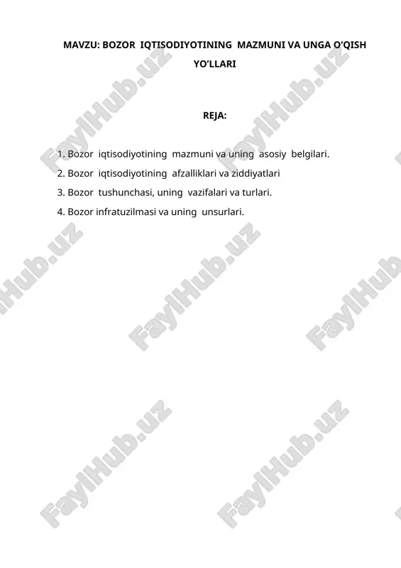 bozor iqtisodiyoti — DOCX