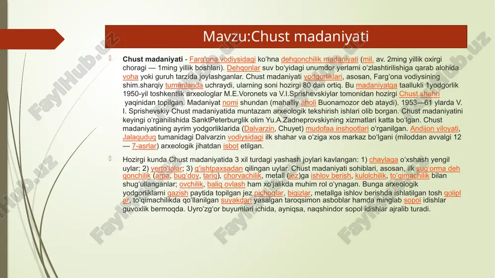 chust madaniyati — PPTX