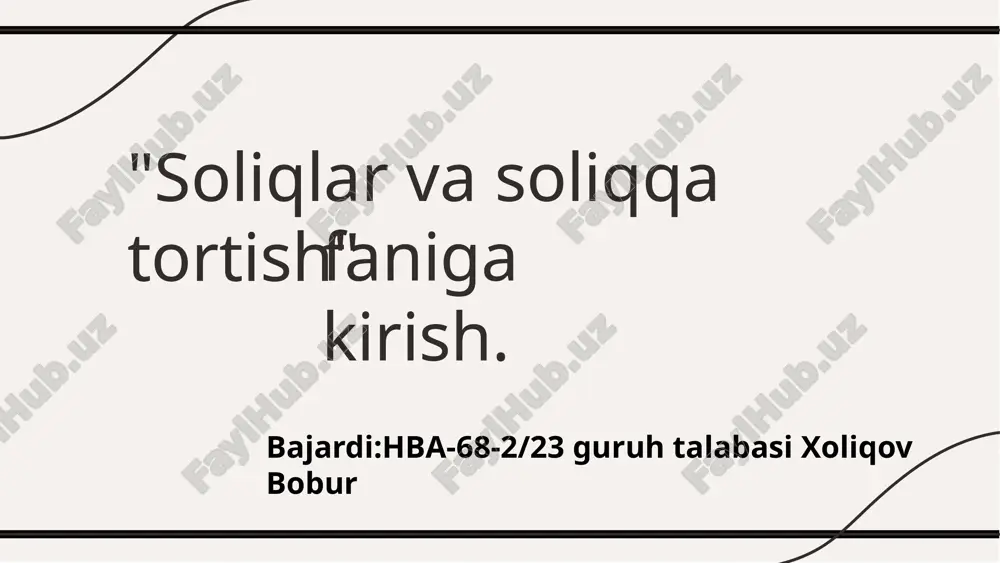 soliqlar va soliqqa tortish — PPTX