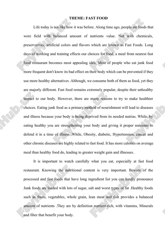fast food — DOCX
