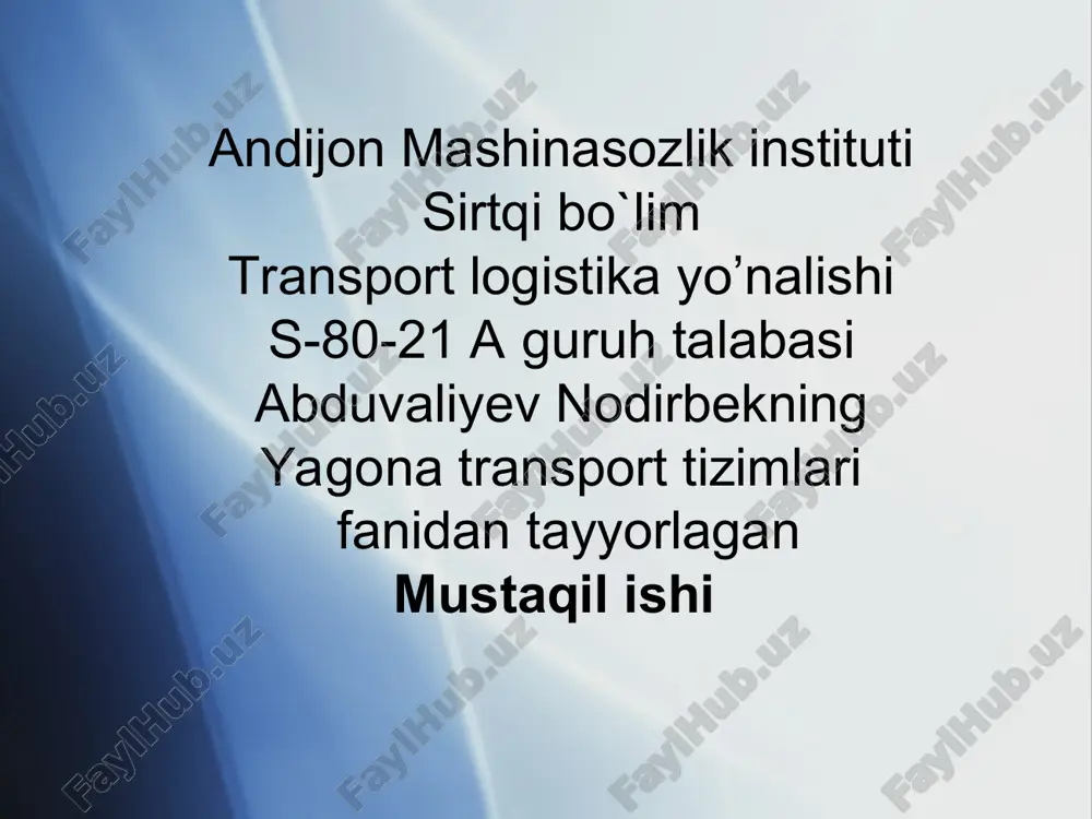 temir yо‘l transporti — PPT