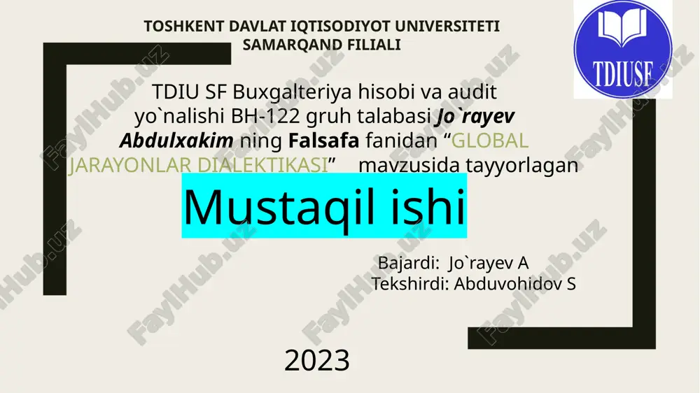 global jarayonlar dialektikasi — ZIP