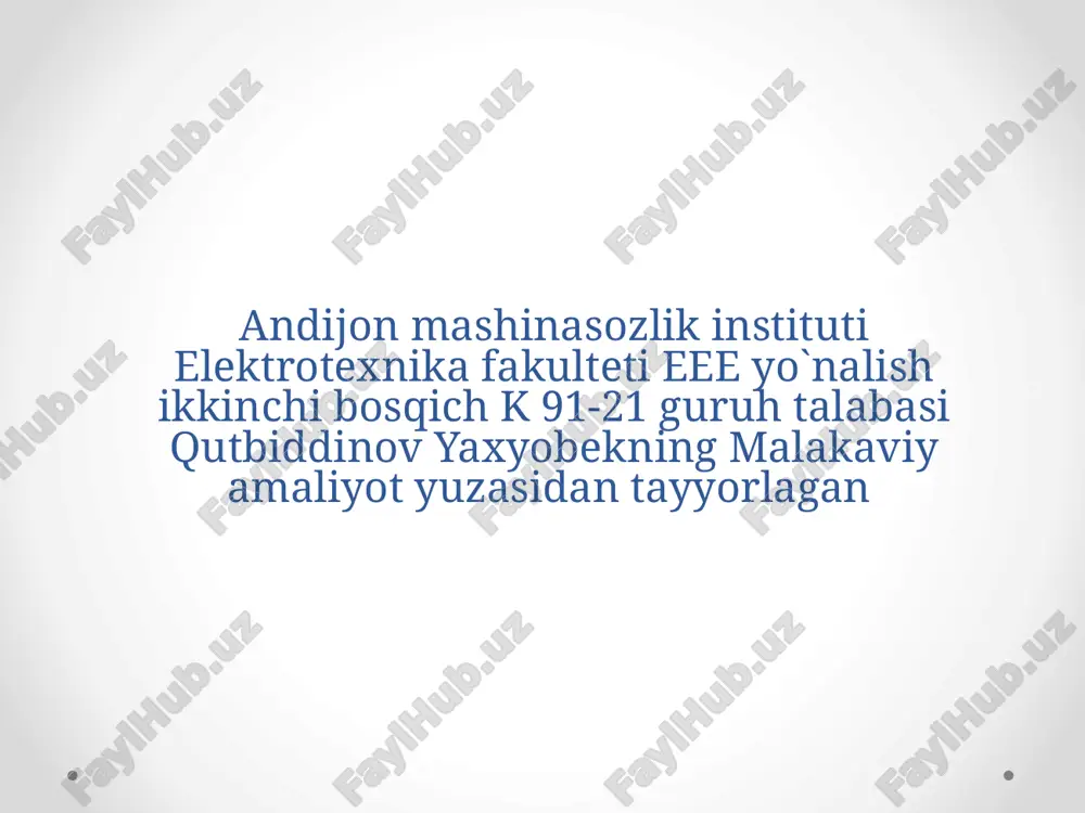 malakaviy amaliyot — PPTX