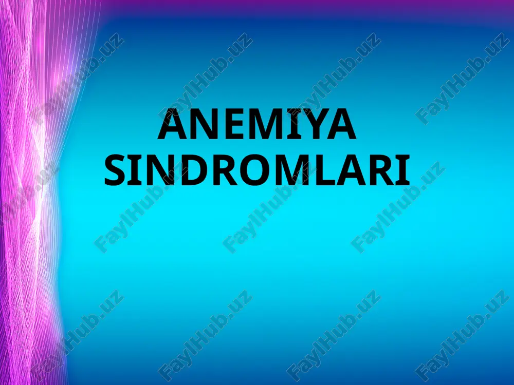 anemiya sindromlari — ZIP