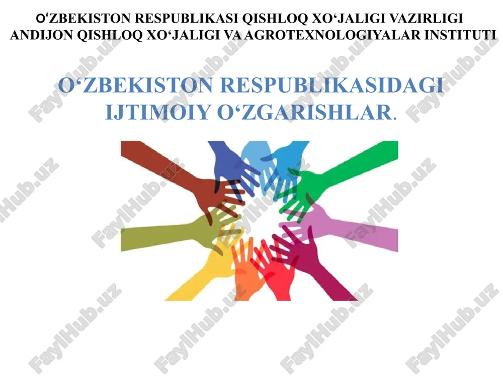 oʻzbekiston respublikasidagi ijtimoiy oʻzgarishlar — PPTX