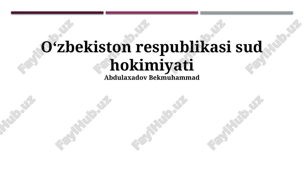 o’zbekiston respublikasi sud hokimiyati — PPTX