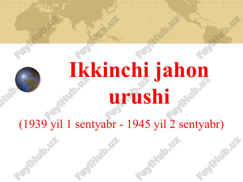 ikkinchi jahon urushi — PPTX