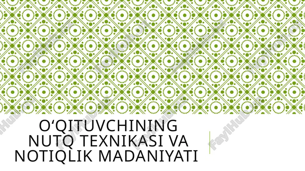 o‘qituvchining nutq texnikasi va notiqlik madaniyati. — PPTX