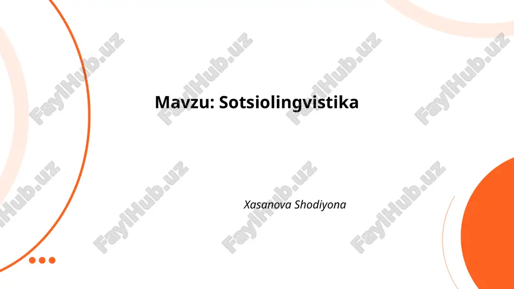 sotsiolingvistika — PPTX