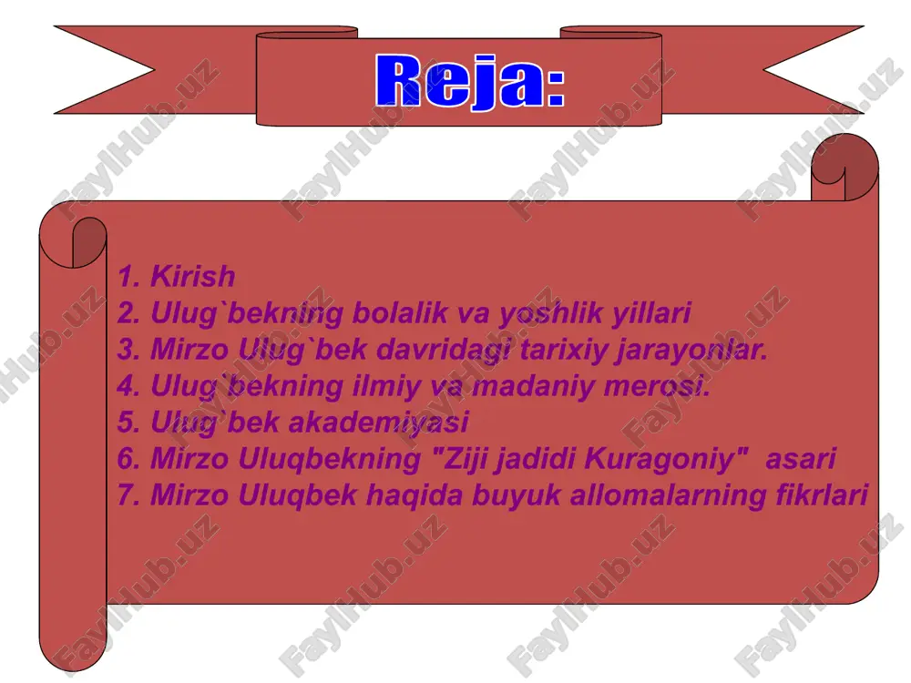 mirzo ulug'bek va uning akademiyasi — PPTX