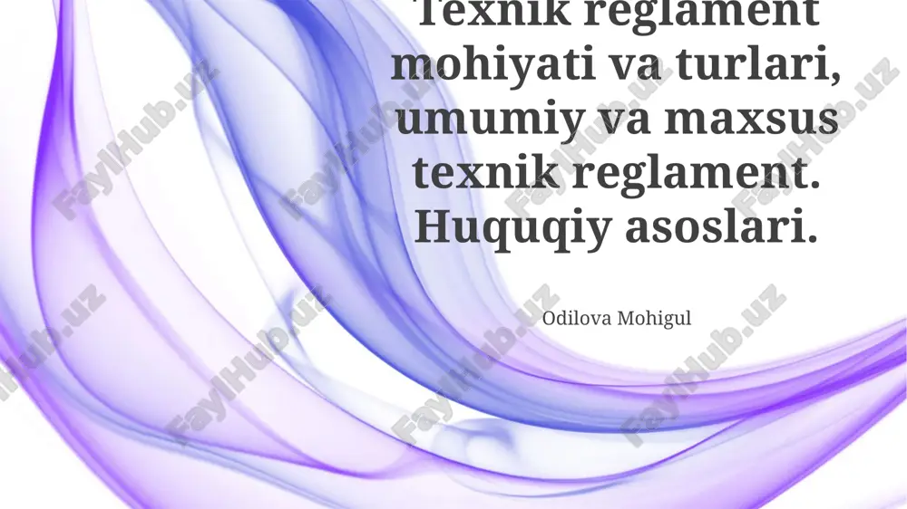 texnik reglamentlar — PPTX