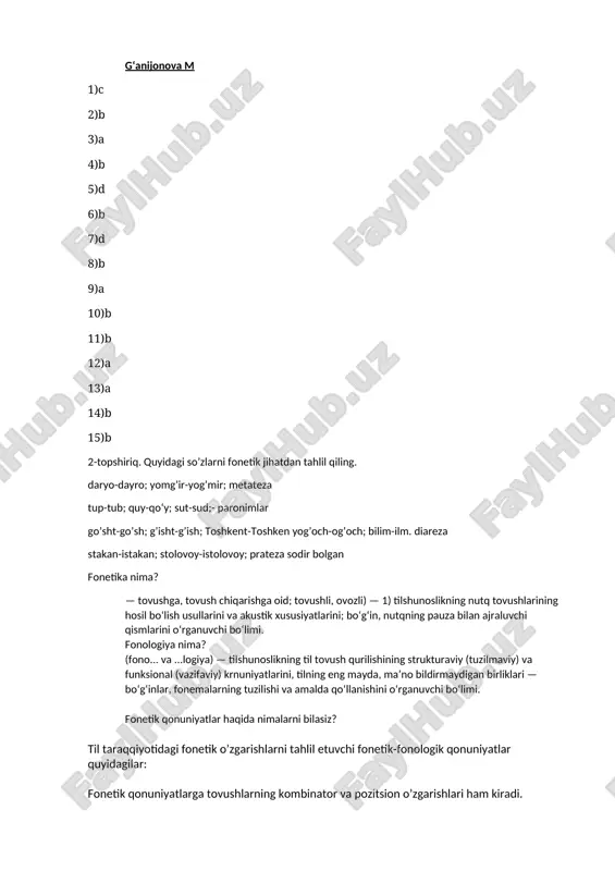 fonetika va fonologiya — DOC
