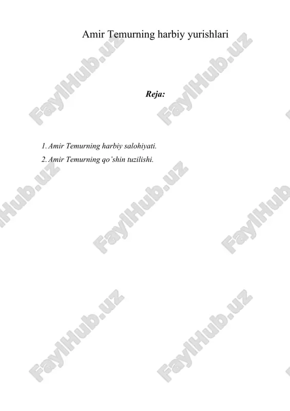amir temurning harbiy yurishlari — ZIP