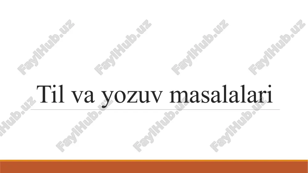 til va yozuv masalalari — PPTX