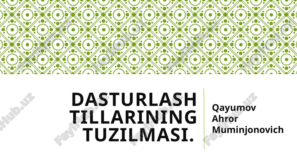 dasturlash tillarining tuzilmasi — PPTX