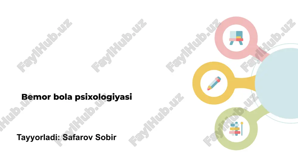 bemor bola psixologiyasi — PPTX