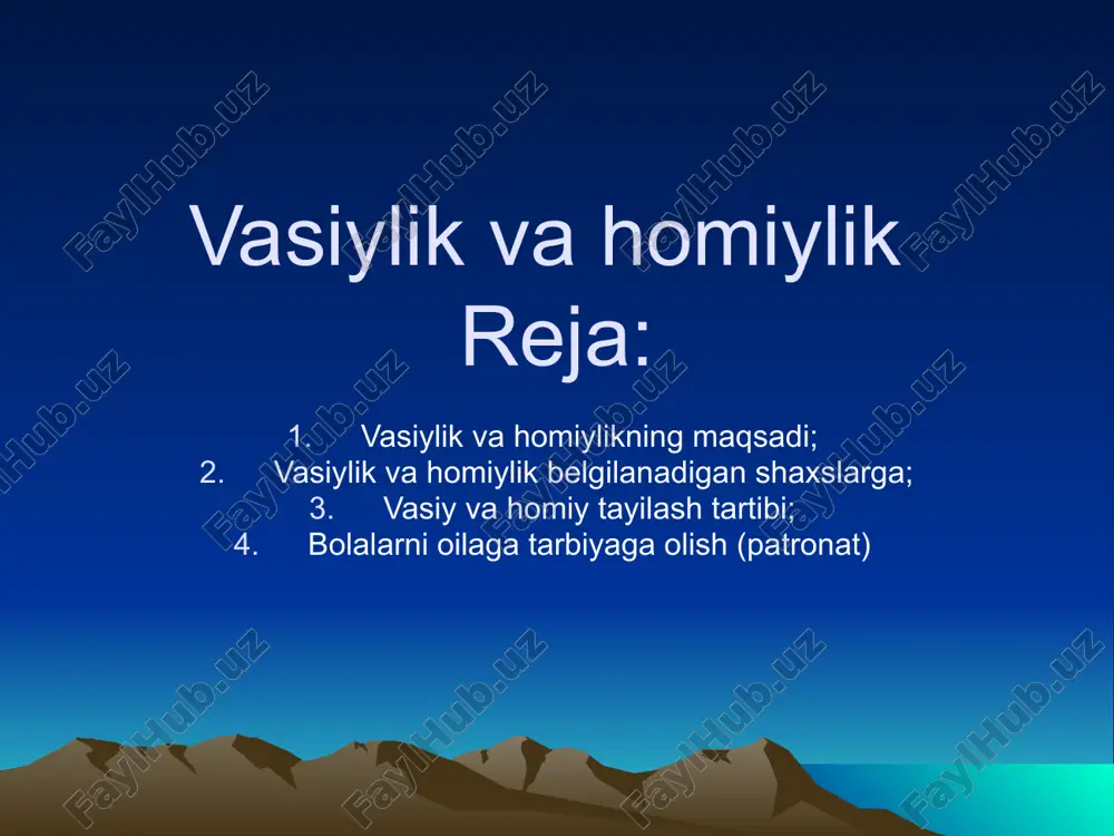 vasiylik va homiylik — ZIP