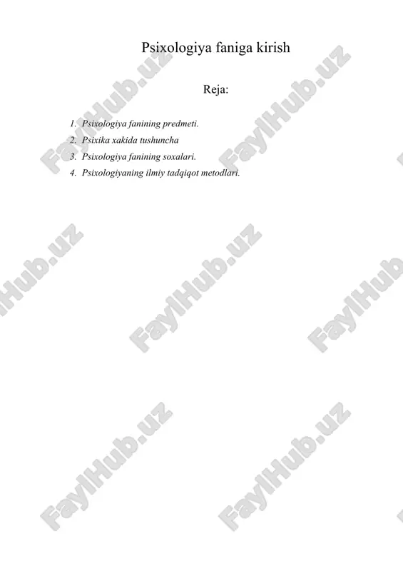 psixologiya faniga kirish — ZIP