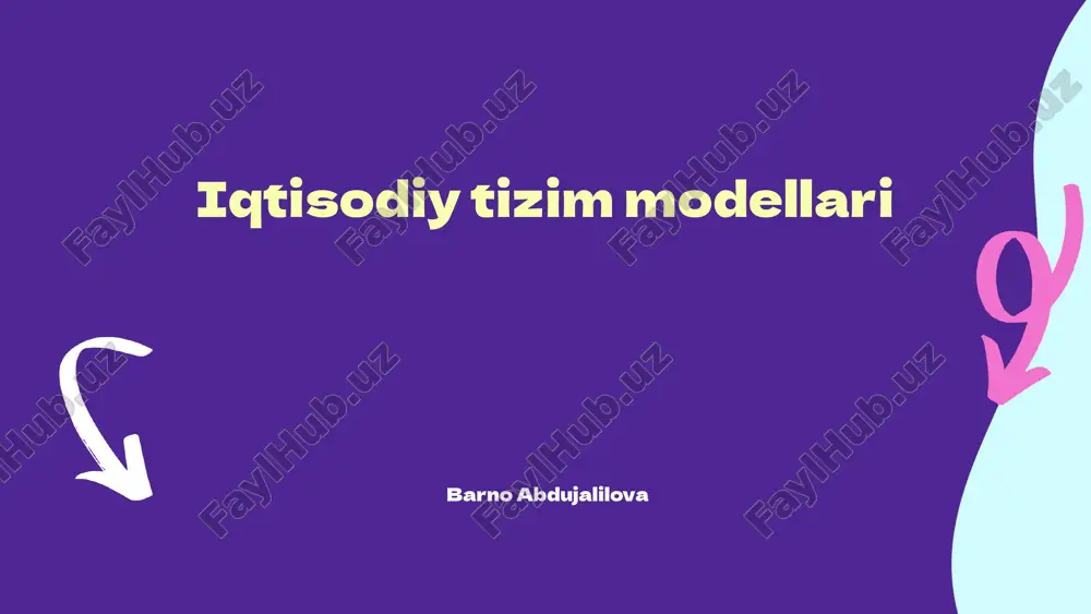 iqtisodiy tizim modellari — PPTX