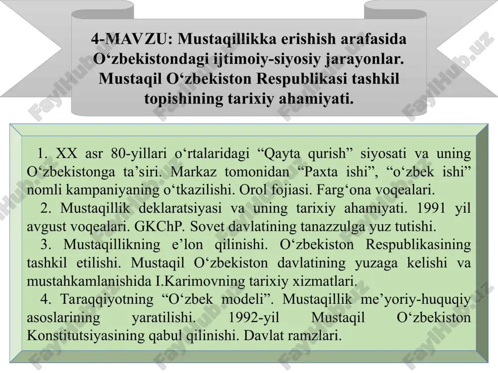 o‘zbekiston mustaqilligi — PPT