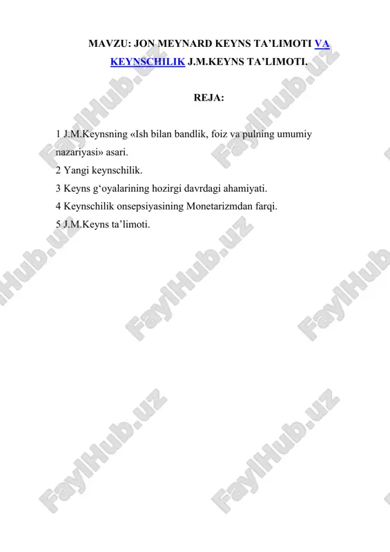 jon meynard keyns ta'limoti — DOCX