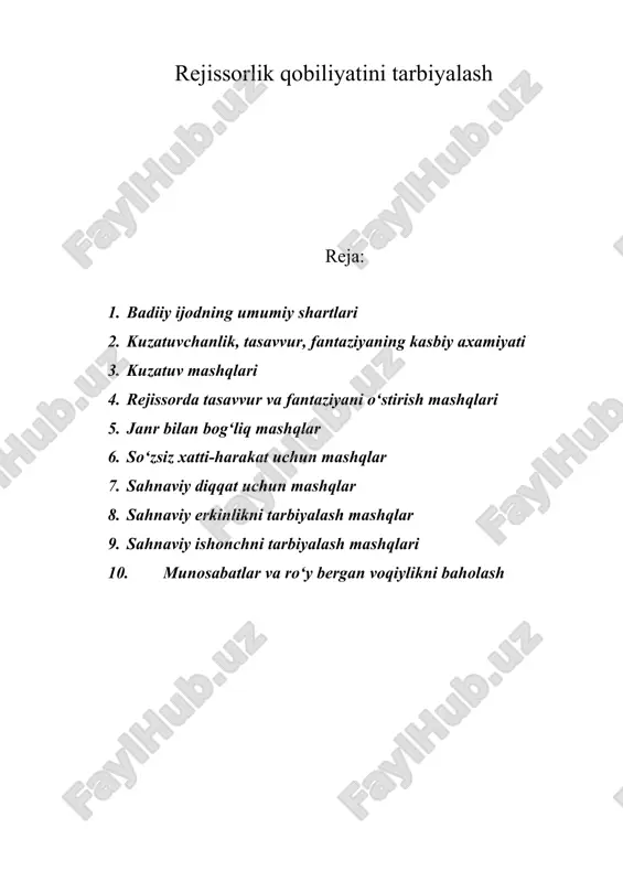 rejissorlik qobiliyatini tarbiyalash — ZIP