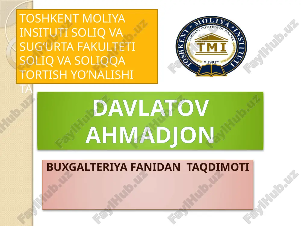 tovar-moddiy zaxiralar — PPTX
